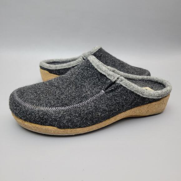 Taos Footwear Woolma Clog Mule Women's Size 8.5 Gray Slip On Wdge Shoes Cork - Picture 1 of 14